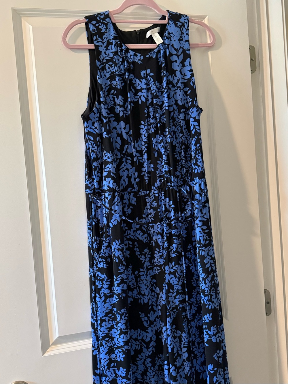 London times size 16 black  & Royal Blue Floral Sleeveless jumpsuit